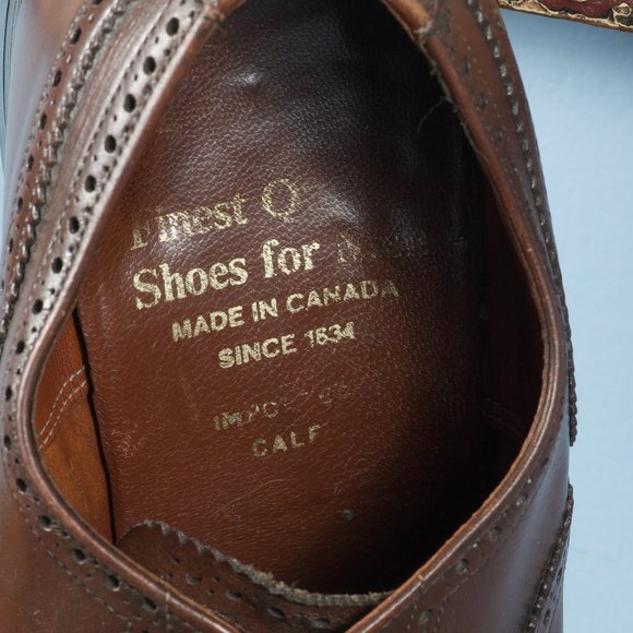[SOLD] 🇨🇦 VTG Dack's 7E Chocolate Brown Wingtip Oxford - Picture 6 of 9